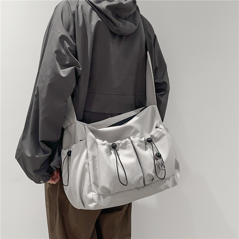 トレンディなブランド日本製ワークウェアスタイルの男性用クロスボディバッグ、無地、多用途、大容量、カジュアル、シンプルな女性用ショルダーメッセンジャーバッグ|undefined