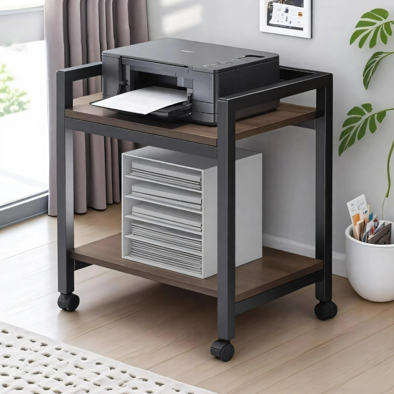 프린터 보관 랙 바닥에서 이동식 다층 컴퓨터 호스트 보관 랙 사무실 철제 선반 보관 캐비닛
