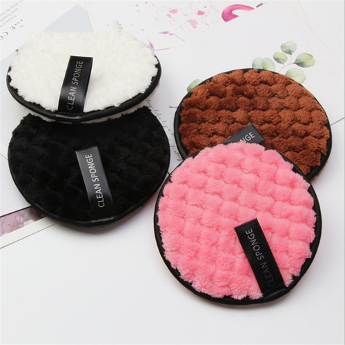 Double-sided pineapple pattern water makeup remover puff, face wash puff, makeup remover, cleaning cotton puff, fluffy powder puff, large flocked powder puff