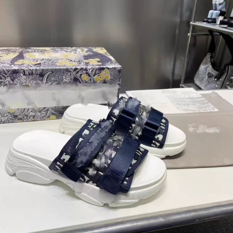 2025新款D家 拖鞋女外穿沙滩运动老爹增高厚底松糕底魔术贴休闲拖|undefined