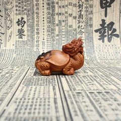 雷擊棗木龍龜手把件擺件木雕擺件手工精雕深色老料直播精品貨源