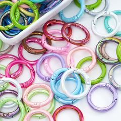 ABカラースプリングリング開口円カードリングアクセサリースプリングバックルキーホルダーアクセサリー馬貝スプリングリング