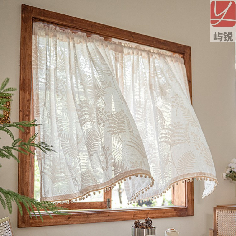 Light-transmitting but not see-through curtains, 2025 new lace sheer curtains, no-drill installation, a complete set for bay windows, white sheer curtains Light-transmitting but not see-through curtains, 2025 new lace sheer curtains, no-drill installation, a complete set for bay windows, white sheer curtains