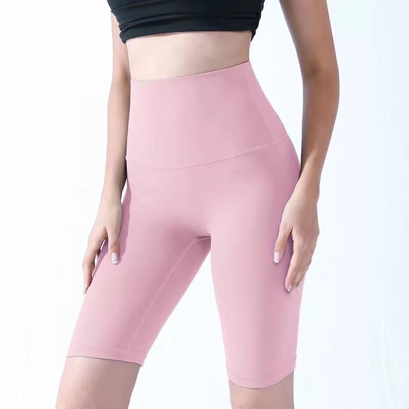 Pantalones cortos desnudos de mujer elásticos apretados para elevar las caderas de cinco puntos pantalones deportivos de secado rápido succión de sudor entrenamiento para correr fábrica de comercio de ping