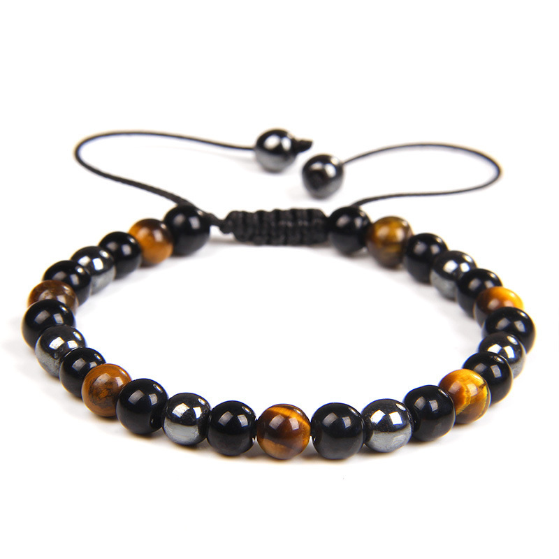 Daily Occasion natural stone Material Retro Ethnic Style Geometric Natural Stone Braid Men'S Bracelets Men Beaded Bracelets