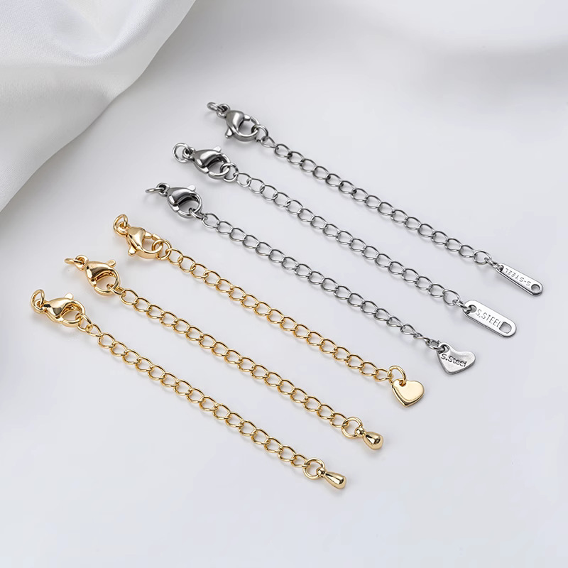 Fadeless titanium steel tail chain Seiko stainless steel extended chain diy handmade chain accessories chain jewelry plus long chain accessories