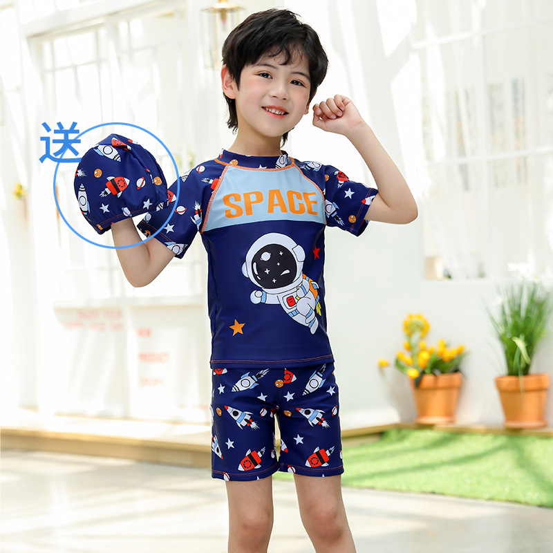 Traje de baño para niños, niños pequeños, medianos y grandes, protector solar dividido para niños, traje de natación de aguas termales de secado rápido para niños, nuevo estilo al por mayor