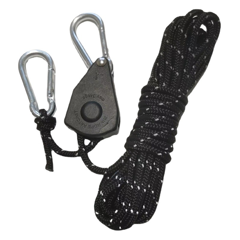 Equipo de suministros al aire libre transfronterizo tienda de campaña Canopy cuerda a prueba de viento polea cuerda de viento lámpara cuerda de elevación