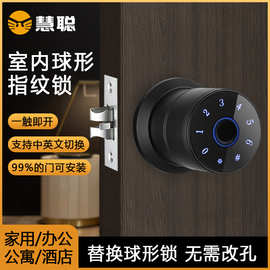 慧聪HC-02室内球锁家用指纹锁密码锁办公室房间门球形锁防盗门