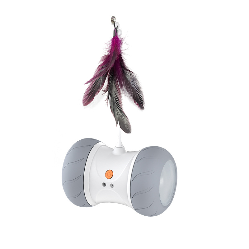 新款智能电动逗猫玩具自动滚轮不倒翁发声猫咪自嗨玩具宠物用品