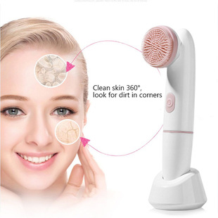New Cross-border Electric Facial Cleanser Household Charging Facial Brush Ultrasonic Facial Cleanser Silicone Rotary Cleaning