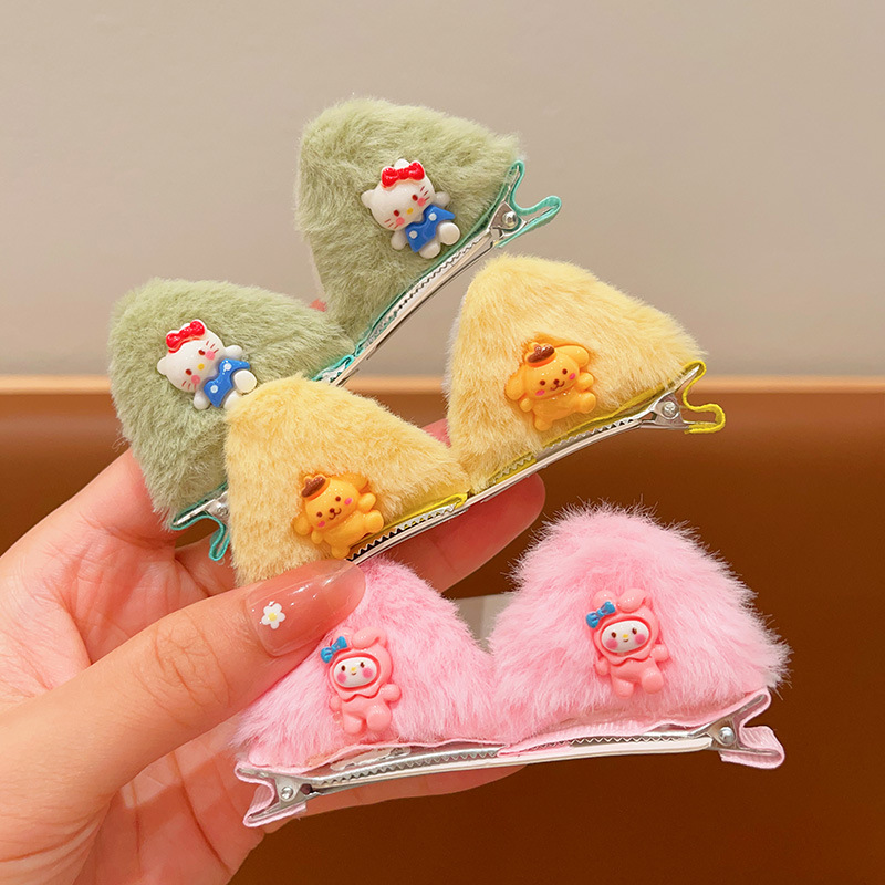 Horquilla de felpa para niños para niñas lindo clip de oreja de gato tridimensional horquilla de bebé niña flequillo lateral clip accesorios para el cabello
