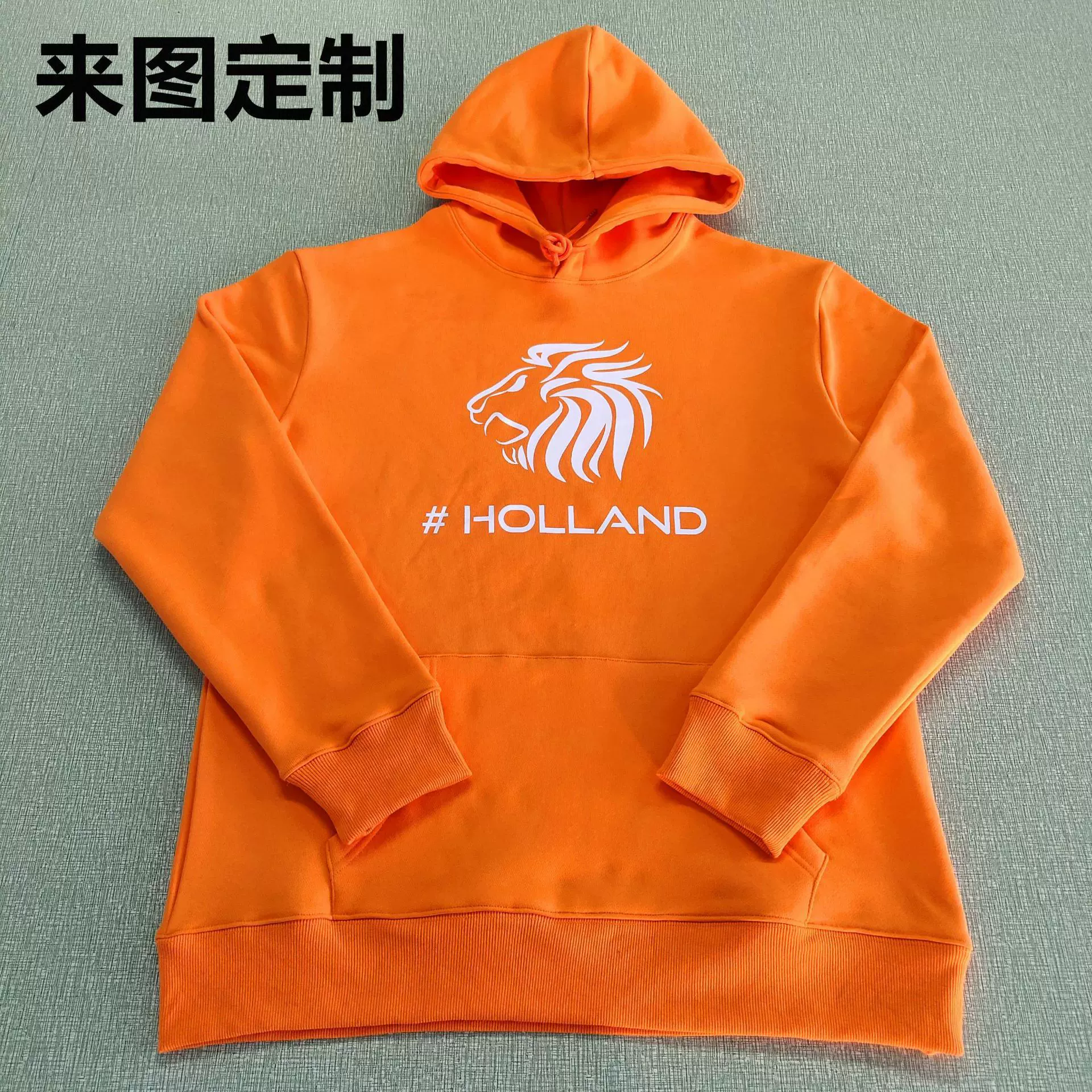 服装工厂承接外贸男女款320G涤棉加厚抓绒长袖连帽卫衣