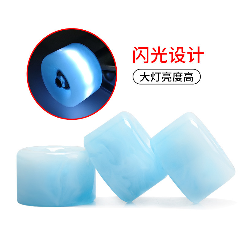 6543 land surfboard luminous wheel transparent Pu color flash wheel skateboard vitality board long board high elastic wheel