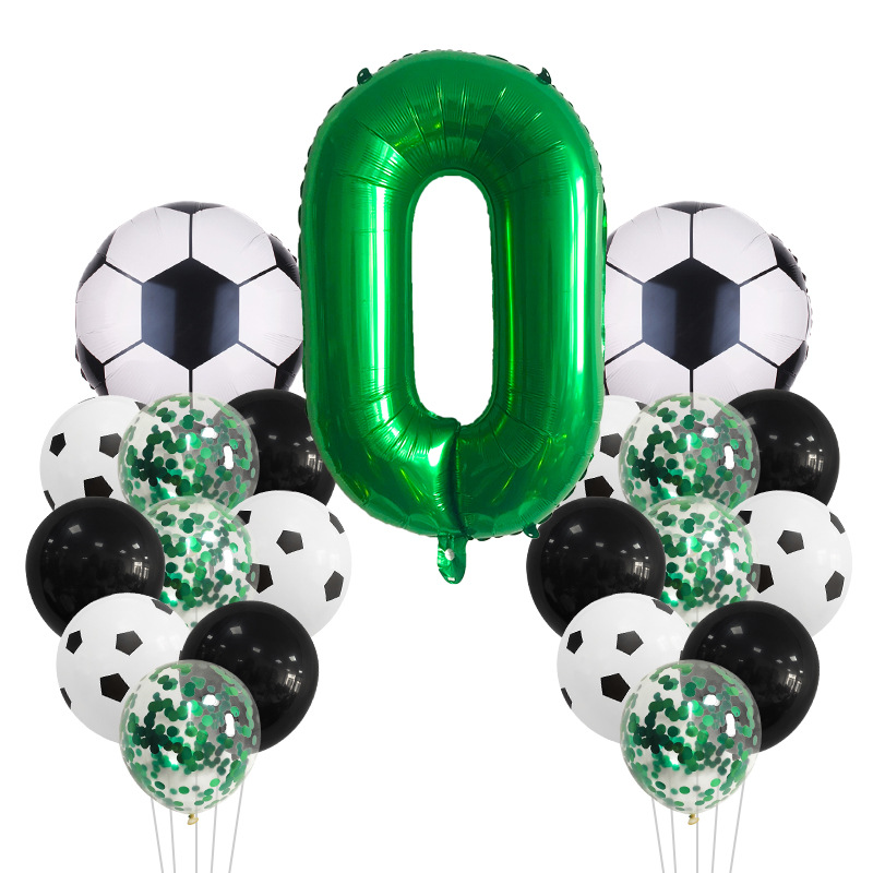 Birthday Number Football Aluminum Film Party Balloon display picture 2