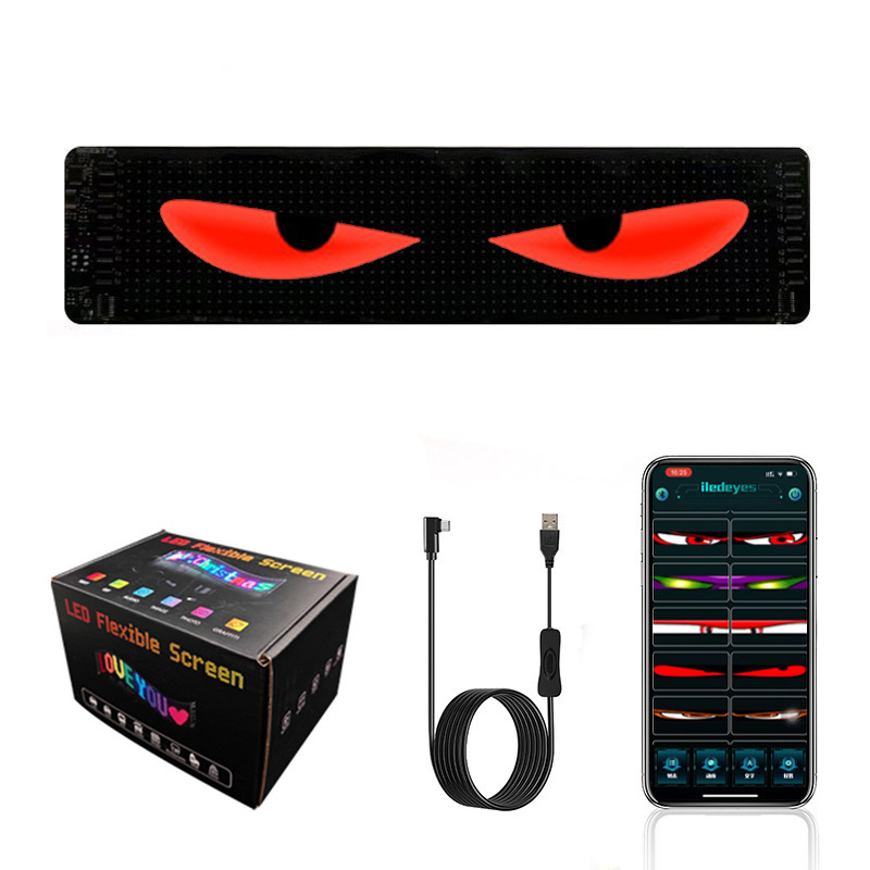 LED pantalla flexible APP bluetooth coche publicidad pantalla IP65 impermeable a todo color inteligente HD coche pegatinas pantalla suave