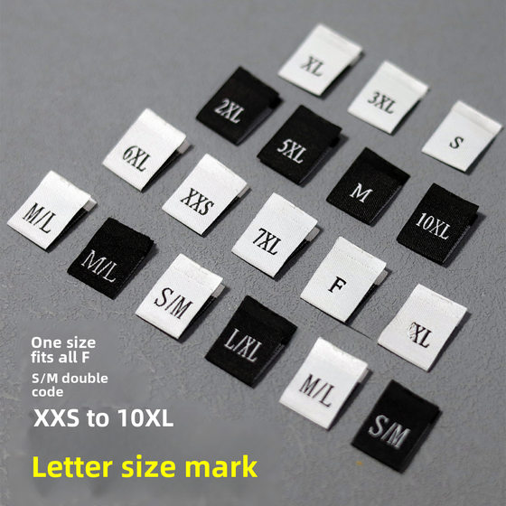 Spot size Mark half-folded weaving mark number Mark clothing Universal size Mark average size F double size English number mark accessories