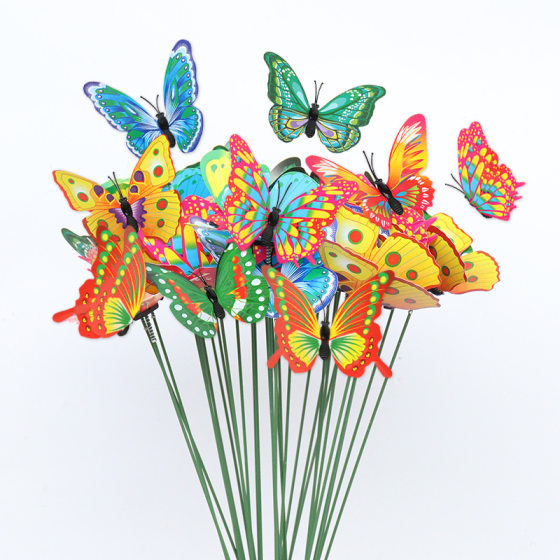 Luminous 7.5cm simulation butterfly outdoor garden decoration 3D 3D PVC butterfly