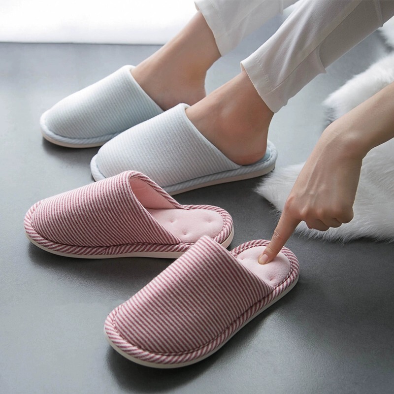 Japanese style sponge home slippers spring and autumn couple bedroom floor carpet memory sponge cotton slippers non-slip warm platform Japanese style sponge home slippers spring and autumn couple bedroom floor carpet memory sponge cotton slippers non-slip warm platform
