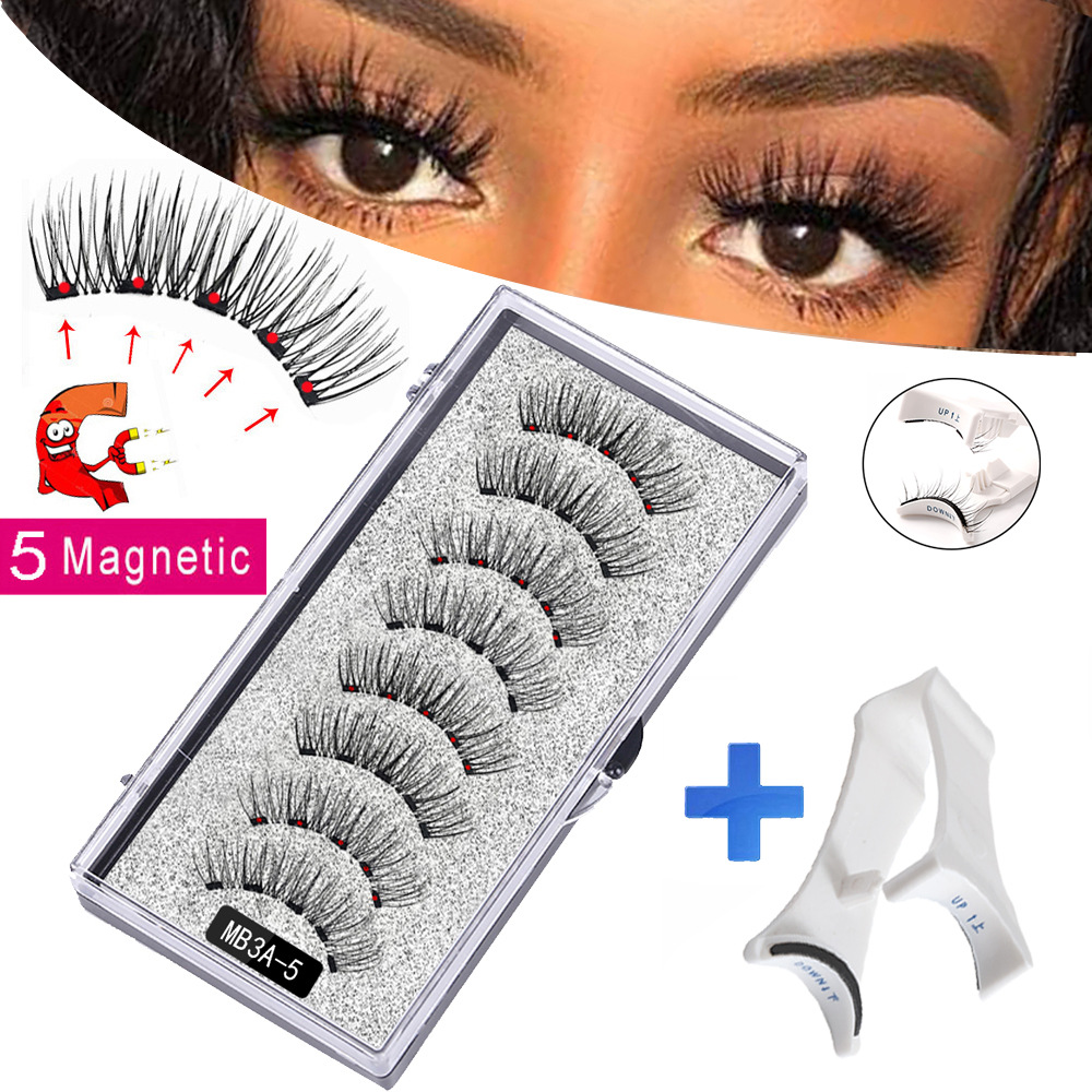Pestañas postizas de succión magnética transfronteriza dos pares de pestañas cuánticas pestañas gruesas y delgadas al por mayor 5 pestañas magnéticas