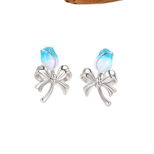 Xuping moda gradiente goteo serie de auriculares de tulipas temperamento simple arco chapado blanco auriculares al por mayor mujeres
