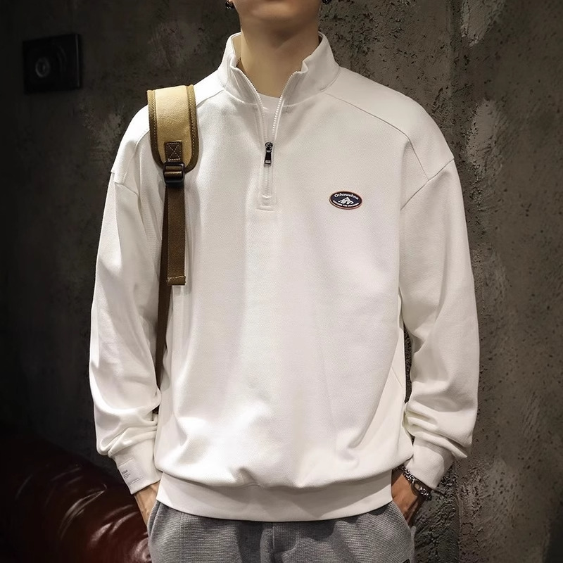 American Trendy Brand Sports Sweatshirt for Men 2025 Spring and Autum New Men's Tops Loose Half-Zip Lapel Sweatshirt for Men American Trendy Brand Sports Sweatshirt for Men 2025 Spring and Autum New Men's Tops Loose Half-Zip Lapel Sweatshirt for Men