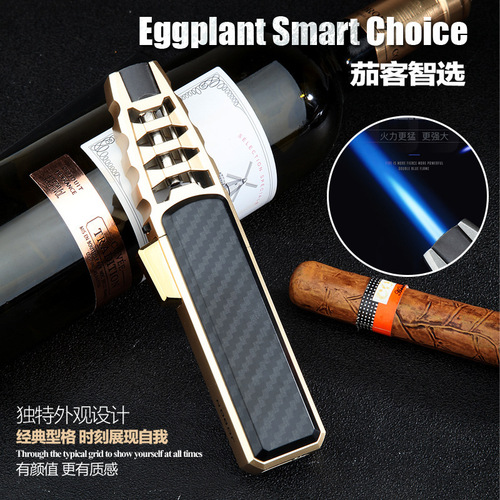 Zhongbang ZB588 metal inflatable lighter windproof direct injection gun cigar welding gun kitchen baking smoking set wholesale