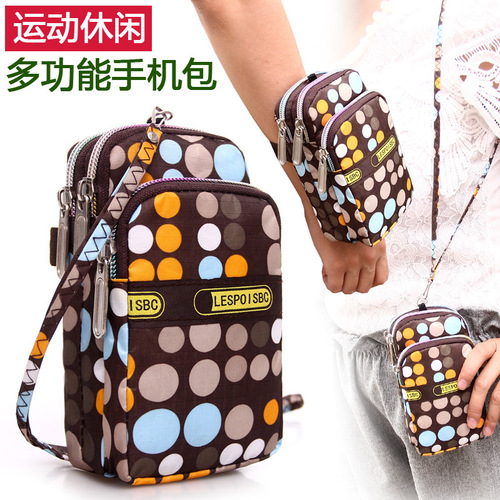 Fashionable casual simple women's crossbody bag outdoor sports arm bag middle-aged mother shopping mobile phone bag coin purse