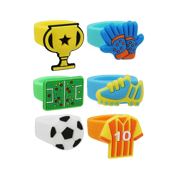 Cross-border European and American popular environmental protection football World Cup ring cartoon PVC ring Children's bracelet gift manufacturer