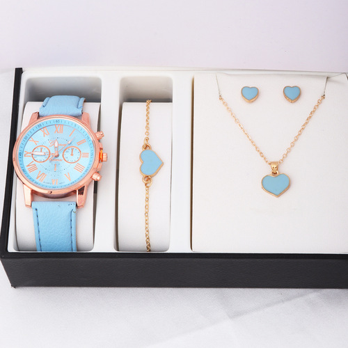 Amazon New Colorful Oil Heart Necklace/Earrings/Bracelet Set Decorations