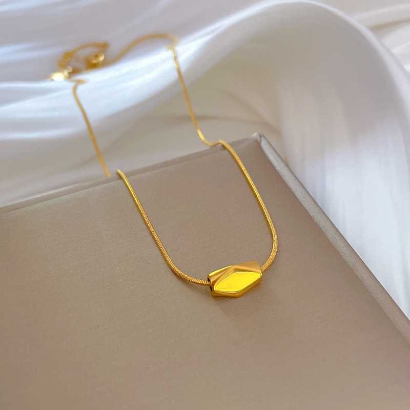 Fashion Geometric Titanium Steel Gold Plated Necklace