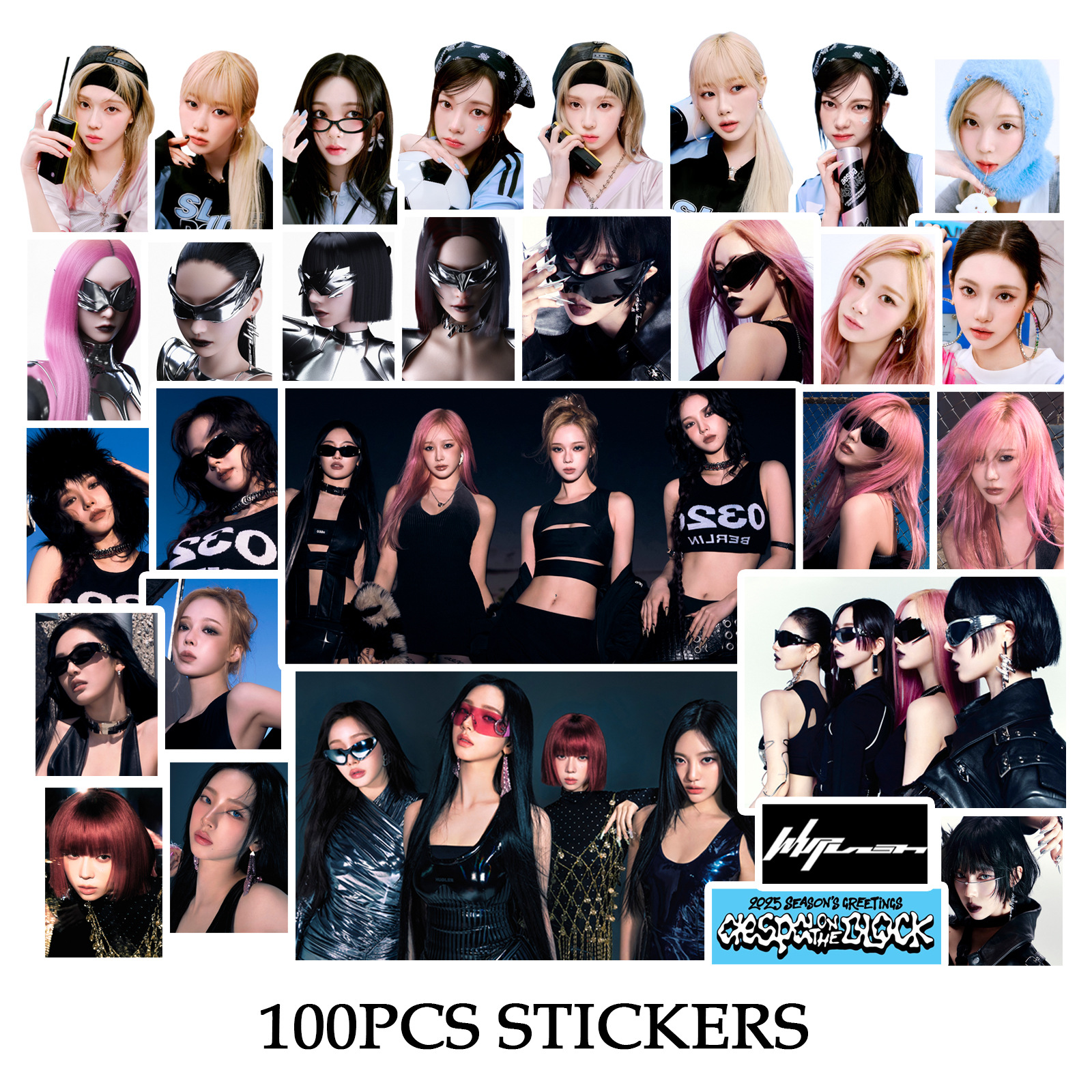 (2개) 재고 있는 AESPA 스티커 100개 WHIPLASH LIU ZHIMIN NINGNING WINTER KARINA