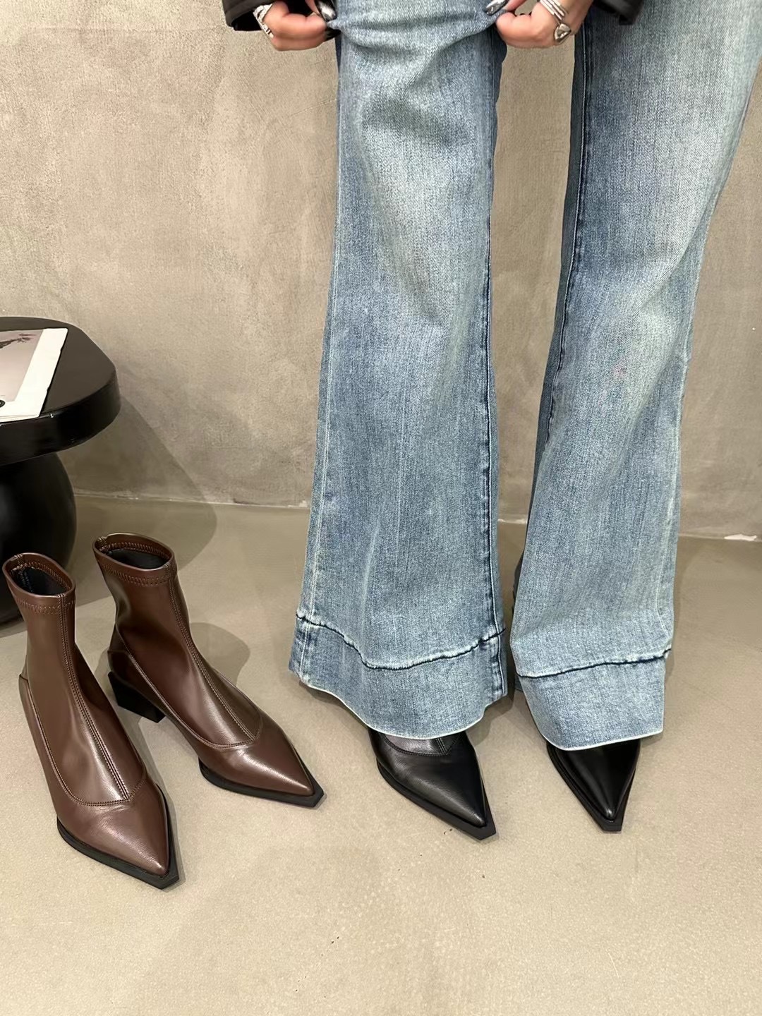 Escarpins à bout pointu ShoeVault pour femmes, nouveauté automne-hiver 2025, talon compensé, coupe ajustée, style européen et américain._voghion.com