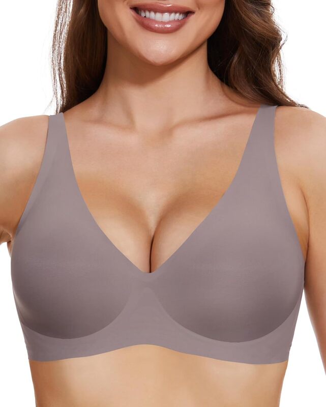 Oxyibras Smooth V Jelly Bra Women's Wireless Seamless Low-Cut Bra T-Shirt Sleep Daily Wear