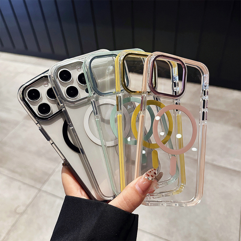Apple 17promax、iPhone14、15、13対応、磁気吸着式、透明、耐衝撃、全面保護ケース|undefined