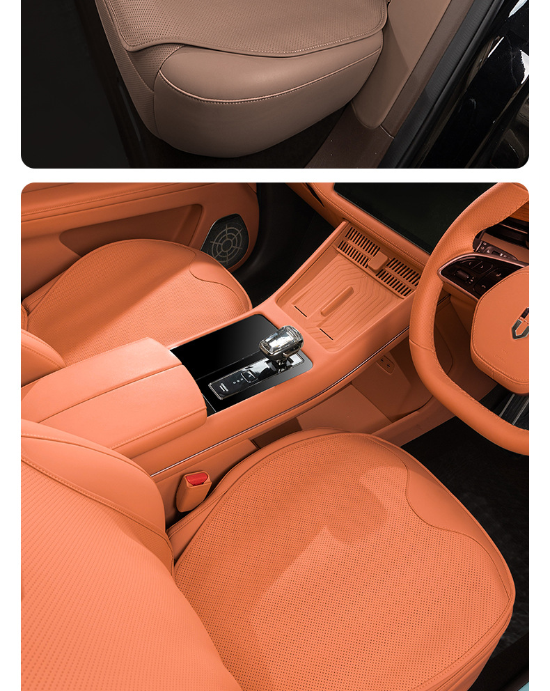 Nappa Leather Car Seat Cushion, Single-Piece Seat Cover for All Seasons, Suitable for Mercedes-Benz, Bmw, Volkswagen, Breathable Summer Seat Cover
