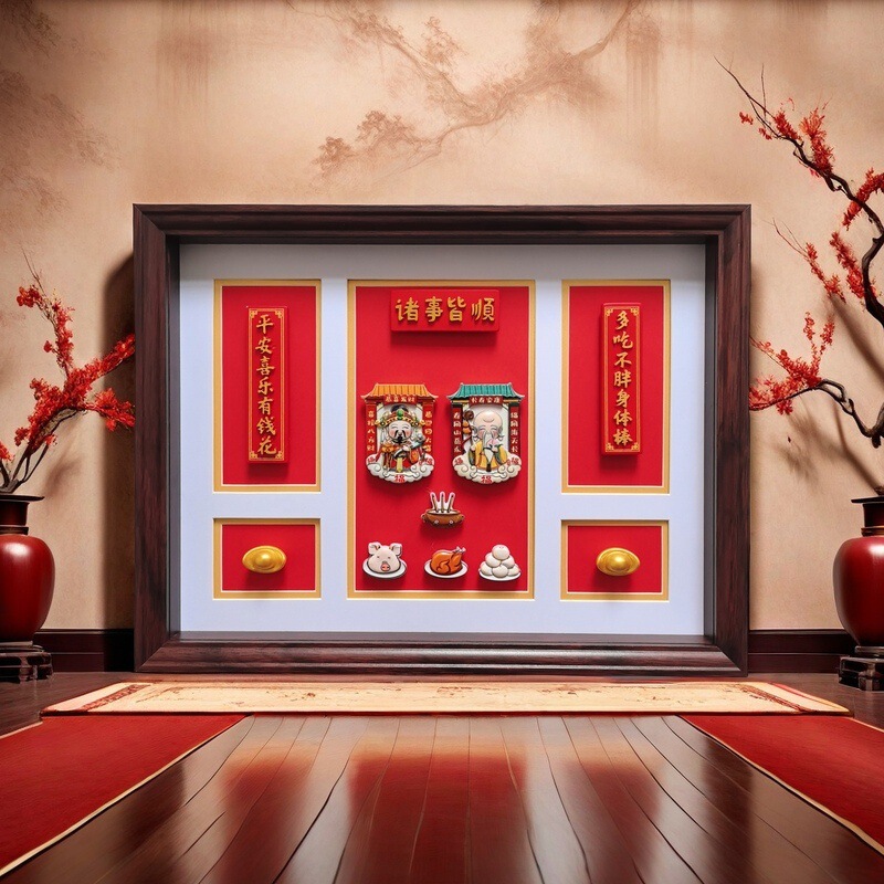 new house layout god of wealth diy photo frame ornaments moving into house ceremony joyful decoration supplies picture frame wall