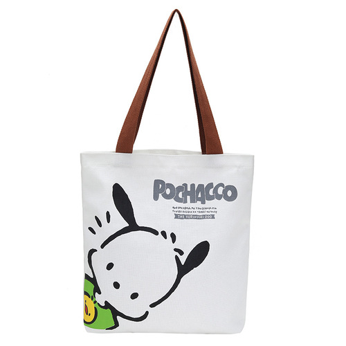 Canvas bag for girls  high-looking cartoon shoulder bag niche design large capacity ins versatile handbag