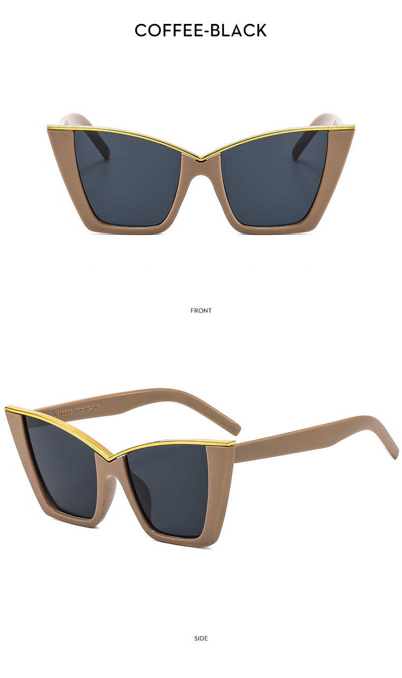 54g Weight Full Frame Glasses Structure Sunglasses Classification PC, UV400 Protection Lens Material Cat Eye Glasses Style Outdoor, Travel Occasion Solid Color Pattern All Seasons Season Women's Gender Casual, Vintage Style Style Casual Vintage Style Solid Color PC UV400 Protection Cat Eye Full Frame Women's Sunglasses 11