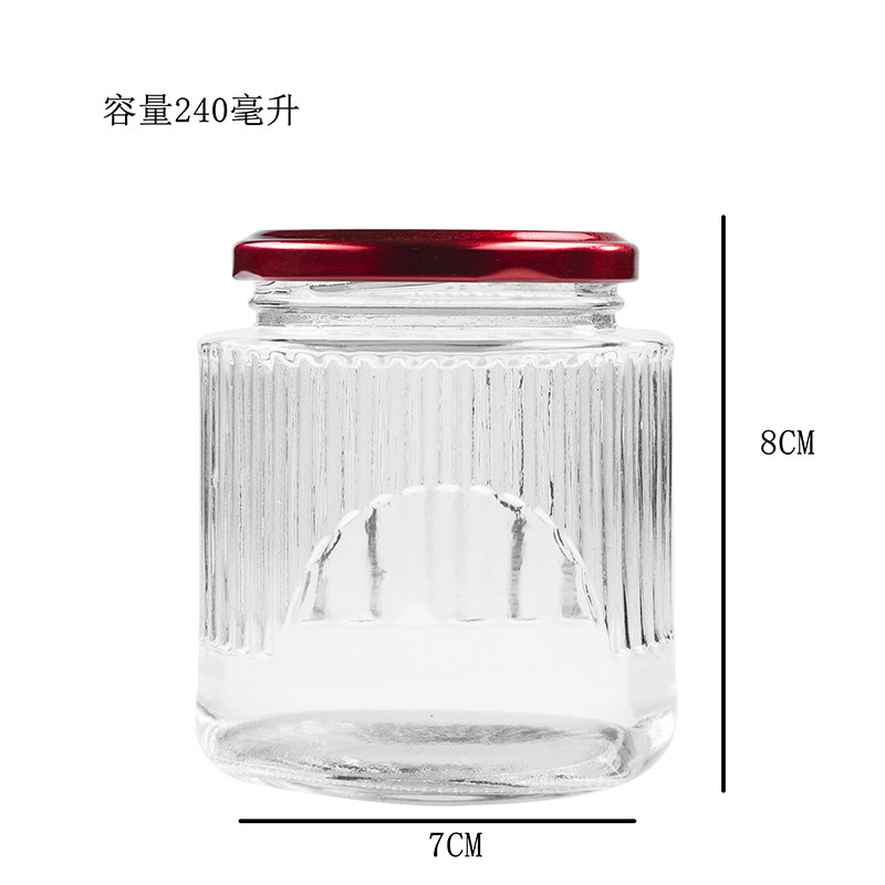果酱瓶蜂蜜瓶竖纹燕窝瓶玻璃罐瓶子鲜炖分装瓶花胶银耳耐高温|undefined