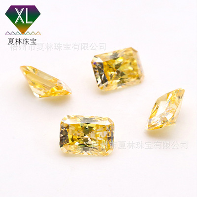 异形彩色雷迪恩切割莫桑石 工厂批发裸石鹅黄莫桑钻 打腰码配证书|ms