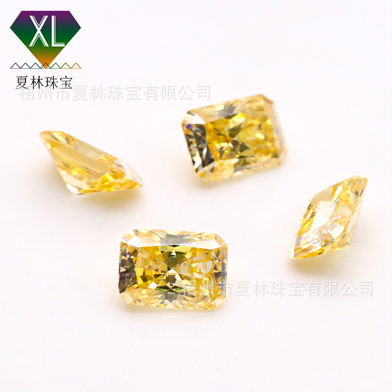 异形彩色雷迪恩切割莫桑石 工厂批发裸石鹅黄莫桑钻 打腰码配证书|ms