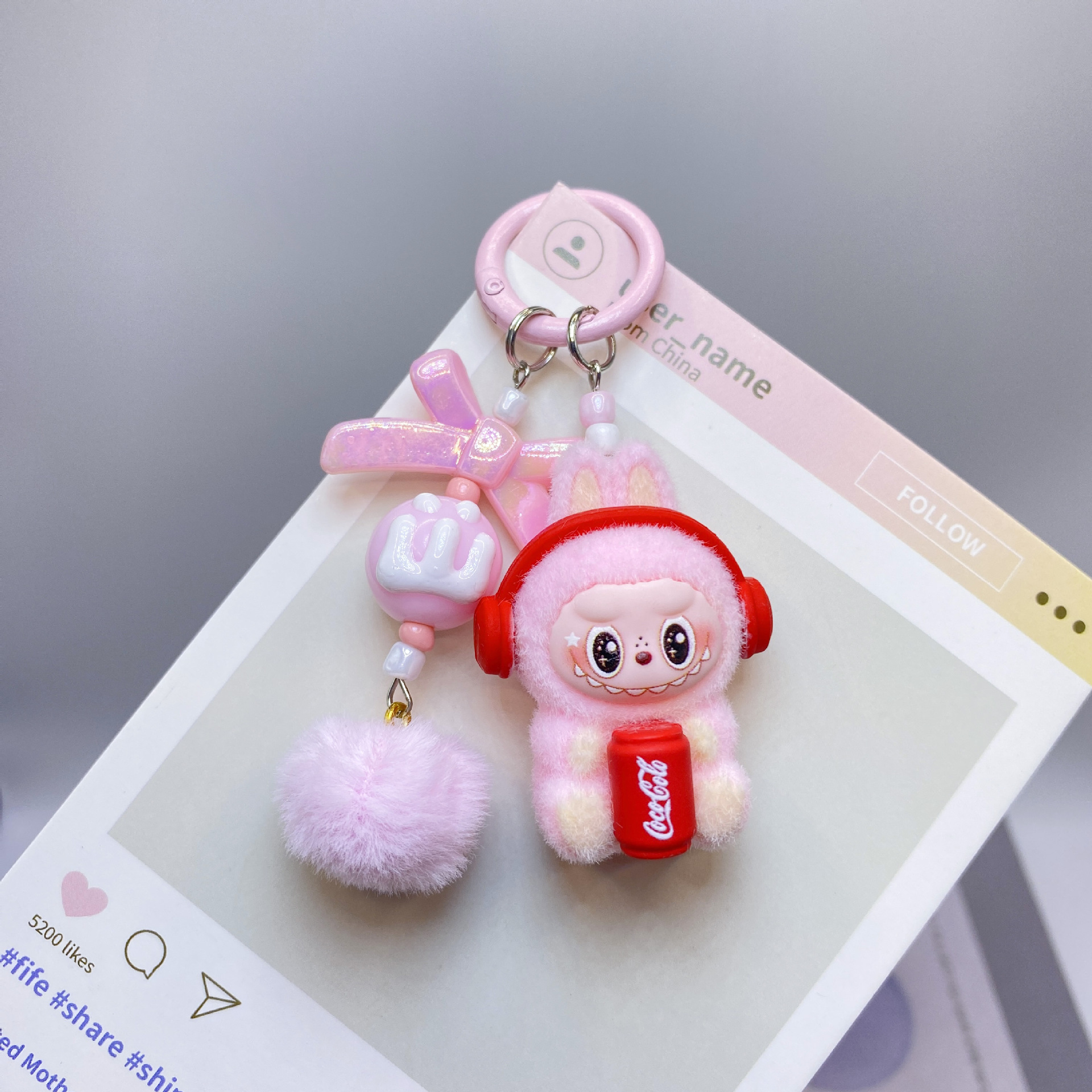 New Flocked Keychain Plush Pendant Plush Doll Bag Pendant Creative Small Gift Pendant Wholesale