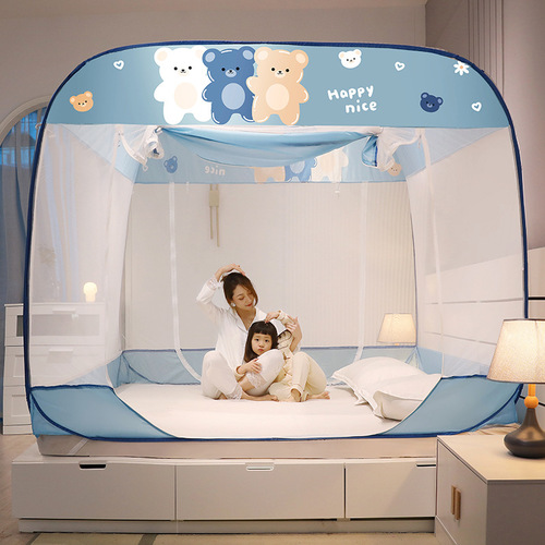 New Installment-Free Mosquito Net, Three-Door, Foldable Yurt Design, Anti-Mosquito, Single or Double Use, Encrypted Wholesale