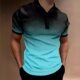 2024 Cross Border Summer Men's Casual Breathable Short Sleeve Polo Shirt 3D Printing Breathable Fashion Top