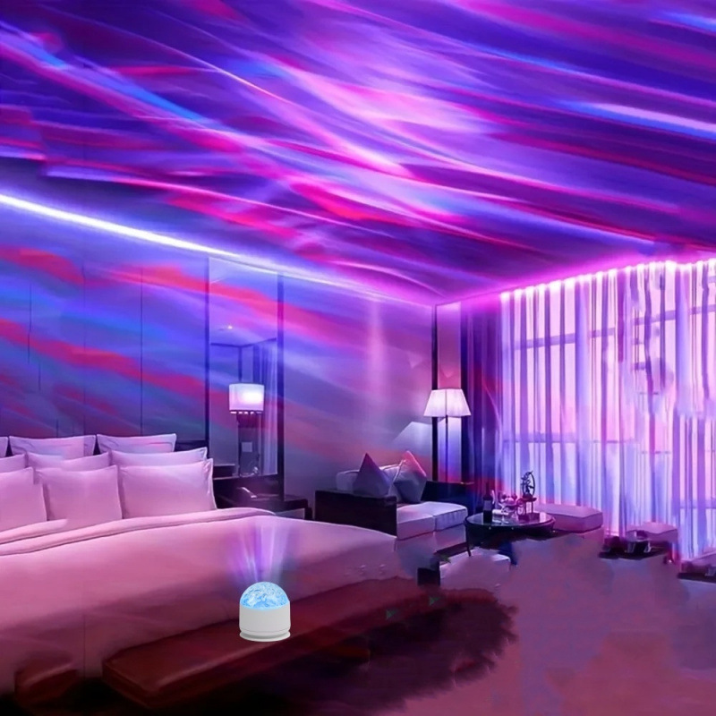 Aurora giratoria ondulación de agua colorida Gypsophila que cambia de color luces ambientales coloridas luces románticas dormitorio cielo estrellado luces de proyección