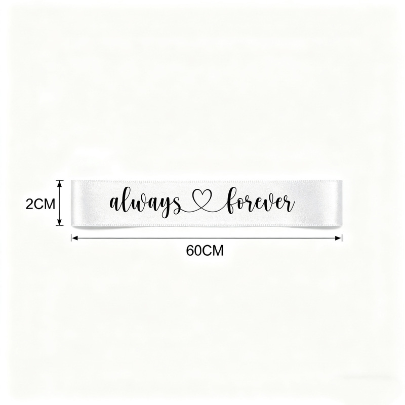 跨境专供婚香槟瓶装饰丝带Always&Forever蝴蝶结飘带婚庆布置用品|undefined