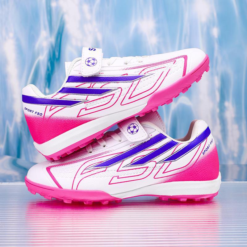 Zapatillas de Fútbol TF Infantil con Cierre de Velcro de Cuero Sintético Transpirable para Campo de Juego image 3