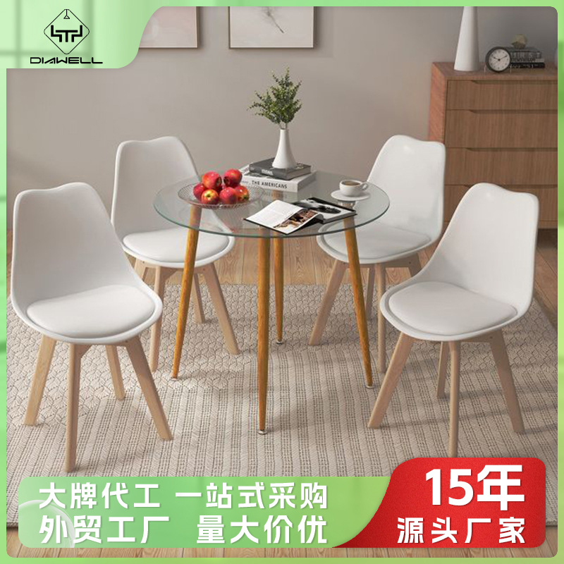 Mesa de comedor de vidrio templado Mesa de comedor transparente rectangular mesa de comedor de vidrio