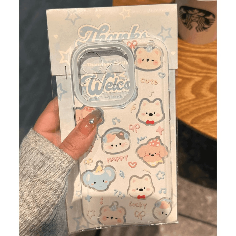 Cute Animal Collection Suitable for Apple 17Promax Phone Case Iphone15 Cartoon 16 Personalized 13 Soft Case 14